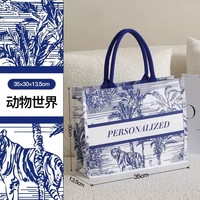Tas Tote Kanvas Katun Cetak Logo Kustom Ramah Lingkungan, Tas Belanja Reusable untuk Wanita, Belanja, Pantai, dan Penggunaan Sehari-hari