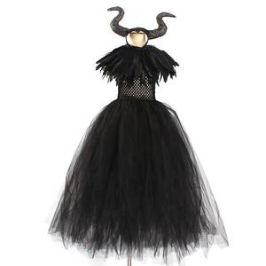 Robe en tulle de cosplay de la Reine des Mauvaises MS Evil Queen Witch, costume de Maleficent pour filles pour Halloween - Product Image 2