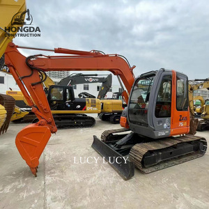 HITACHI เครื่องขุดไฮดรอลิกตีนตะขาบขนาดเล็ก ZX75รถขุดมือสองน้ำหนักปฏิบัติการ7.5ton - Product Image 3