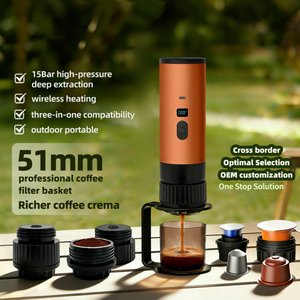 Machine à café portable 3-en-1 Kingze OEM, version améliorée, pression de 15 bars, machine à expresso à capsules électrique pour les voyages en voiture - Product Image 2