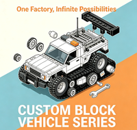 Ensemble de blocs de construction en plastique personnalisés pour ambulance, modèle DIY, pour enfants, jeu créatif et cadeau éducatif