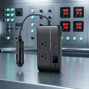 15W Car Power Inverter with <b>Type</b>-<b>C</b> Port Cup Holder Dual Smart Quick <b>USB</b> 3.1A LED Charger PD Function US JP Standards - Product Image 2