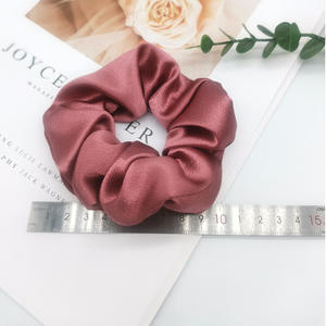 Europeus e Americanos Do Vintage Simples Cetim Acessórios para o Cabelo para As Mulheres Alta Elasticidade Manual Rubber Band Tecido Cor Sólida - Product Image 2