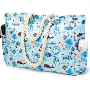 Échantillon gratuit, vente en gros, sacs de plage surdimensionnés de haute qualité, sacs de plage en maille imperméables, sacs de voyage pour la piscine pour femmes - Product Image 5