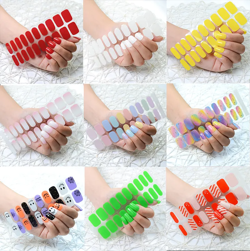 Bán buôn UV Gel Nail bọc vá decals bán chữa khỏi tùy chỉnh dán móng tay không có chữa khỏi tự dính 2D 3D UV Gel Nail Art Stickers