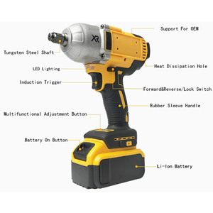 Llave <span class=keywords><strong>de</strong></span> <span class=keywords><strong>Impacto</strong></span> Inalámbrica <span class=keywords><strong>de</strong></span> Alto Torque, 18V, Sin Escobillas, <span class=keywords><strong>a</strong></span> Baterí<span class=keywords><strong>a</strong></span>, para Uso Doméstico e Industrial, Compacta y Conveniente, Venta Directa <span class=keywords><strong>de</strong></span> Fábrica - Product Image 6