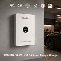 Batterie au lithium 5 kWh 51,2 V 100 Ah pour stockage d'énergie domestique, système de batterie solaire murale de secours pour usage résidentiel