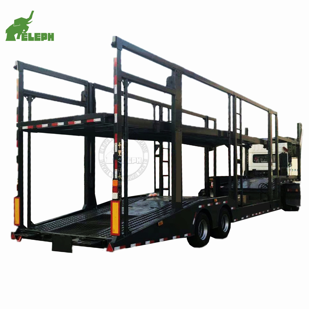 Double Floor Steel Chassis Auto Vehicle Transporter Truck Semi Trailer 2 Axle Car Carrier