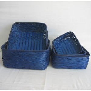 Eco-Friendly Folk Art Style <b>Rectangular</b> Weaving Bamboo Laundry <b>Storage</b> <b>Basket</b> Set Bamboo Crafts Product - Product Image 2