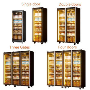 Réfrigérateur commercial transparent à portes vitrées avec étagères réglables <span class=keywords><strong>multi</strong></span>-niveaux pour la vente au détail de vins et de boissons - Product Image 2