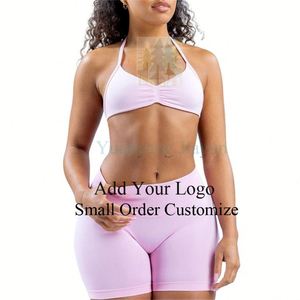 New Spring <strong>Summer</strong> Nude Feel Yoga Shorts Two-Piece Set Fitness Running Quick Drying Sports Yoga Women Suit - Product Image 1
