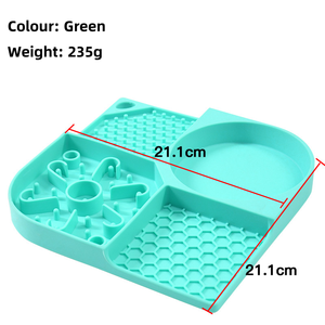 وعاء سيليكون للحيوانات الأليفة مانع للإنزلاق محمول خارجي Pet Placemat كوب شفط للكلاب والقطط حصيرة أطباق طعام بطيئة المصنع - Product Image 1