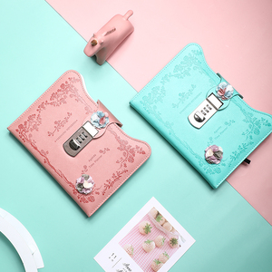 New Arrival nhỏ gọn Kawaii B6 <span class=keywords><strong>PU</strong></span> notepad có thể khóa máy tính xách tay với trái tim/Sao khóa cho nhật ký & Memo chụp địa chỉ cuốn sách bìa giấy - Product Image 6