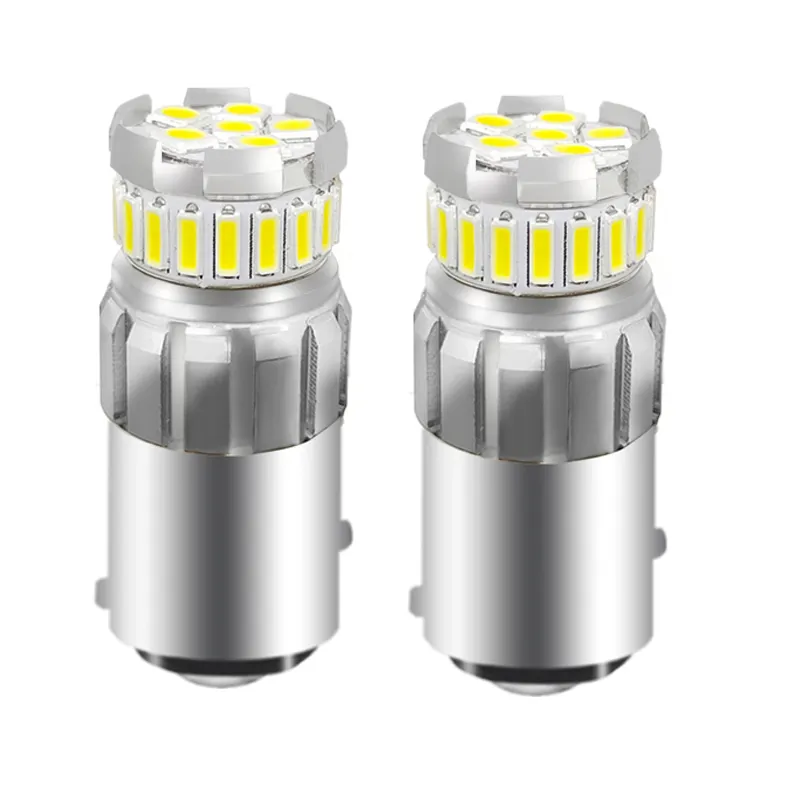 Bombilla de freno de coche, luz Led estroboscópica T20 P21/5W Bay15D 1157 1156 Ba15S 7443, luz Led trasera parpadeante roja de 12V