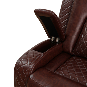 Canapé inclinable électrique pour cinéma maison VIP, salon moderne, avec revêtement en cuir synthétique et structure en bois - Product Image 5