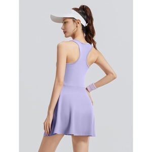 Fitness Slim Sport Wear Women Top Vest Elegant Yoga Golf Skirt For Women Tennis Skirt Set - Product Image 4