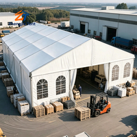 Carpa de Almacenamiento Portátil de Aleación de Aluminio de 30x60m, Cobertizo Temporal para Taller con Cubierta de PVC para Obras de Construcción