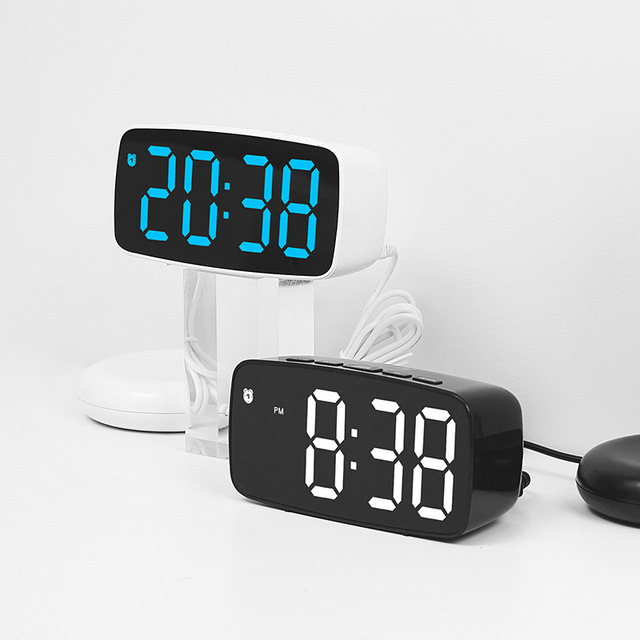 Portable Desktop LED Digital Temperature Date Display Vibrating Alarm Clock with Strong Vibration Reminder for Heavy Sleepers