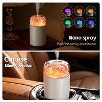 Mini Humidificador de Aire Ultrasónico con Luz LED Biomimética en Forma de Flor, 1200mAh, Humidificador Portátil, Difusor de Aroma para Auto y Hogar