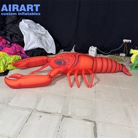 Homard rouge gonflable de décoration d'événements de taille personnalisée, ballon gonflable de homard de mer à vendre