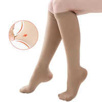 Bas de compression médicale de qualité supérieure, 20-30 mmHg, hauteur genou, personnalisés, à la mode, gradués, à bout ouvert