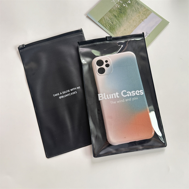 Custom logo clear Phone case Packaging Luxury Plastic Zip Bag for Mobile Phone case Small Ziplock Bag