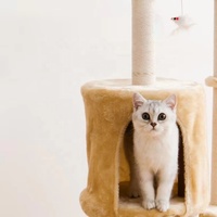 Grand Arbre à Chats de Luxe Moderne et Écologique de 135 cm, avec 5 Niveaux, Griffoir Multi-Niveaux, Tour, Niche et Maison – Meuble pour Animaux de Compagnie Personnalisé en Bois