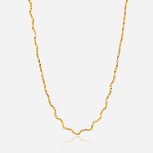 สร้อยคอทอง 18K สแตนเลสสตีล ดีไซน์เรียบง่าย สำหรับตลาดเครื่องประดับข้ามพรมแดน - Product Image 1