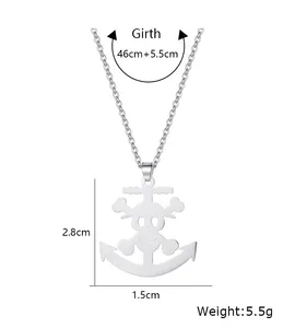 DAIHE Wholesale pendant chain necklace gold plated stainless steel anchor sailor anchor jewelry