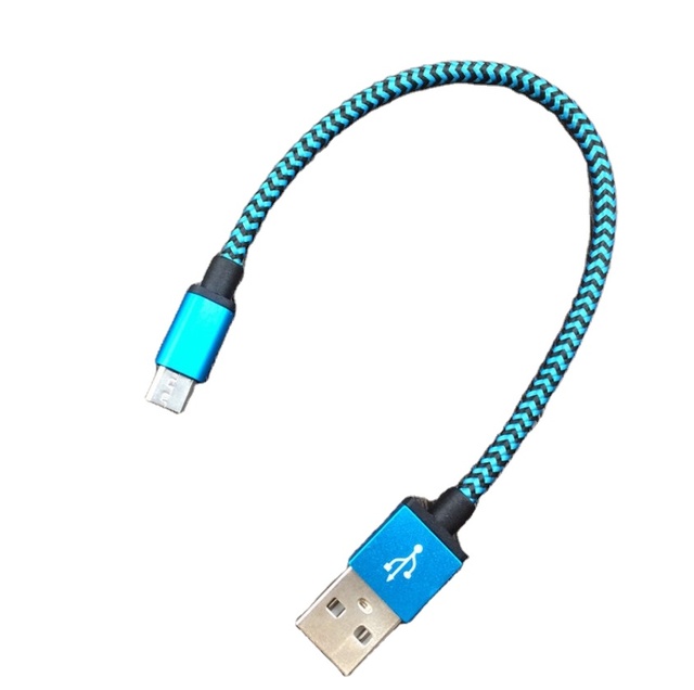 Nylon Braided Snake Skin Design  20cm Mirco Short Data Usb Charging Charger Cable