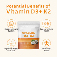 Gélules HDK Vitamine D3 K2 10000 UI avec 200 mcg MK-7 Huile de Coco Soutien Osseux Immunitaire Musculaire Supplément OEM ODM Marque Privée