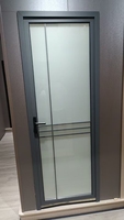 Porte intérieure en verre avec cadre en acier inoxydable postmoderne, étanche, pour bureau ou buanderie, YDNCN