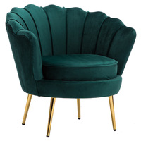 Fauteuil de salon en velours noir, chaise individuelle royale pour mobilier de salon