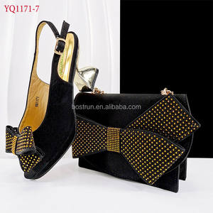 YQ1171 chaussures et sacs de qualité <span class=keywords><strong>italienne</strong></span> pour femmes chaussures de mariée de <span class=keywords><strong>luxe</strong></span> talon carré bout ouvert sans lacet ensembles de chaussures de haute qualité - Product Image 2
