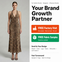 Robe Longue Halter Léopard Guangzhou, Robe Maxi Douce et Tendance Dos Nu pour Femme