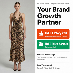 Robe Longue Halter Léopard Guangzhou, Robe Maxi Douce et Tendance Dos Nu pour Femme - Product Image 1