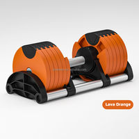 Haltère réglable à ajustement rapide 16kg-40kg en graphite sphéroïdal et acier inoxydable, durable, ergonomique, à changement de poids rapide pour entraînement en salle de sport