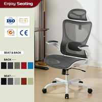 Chaise de bureau ergonomique en maille de haute qualité, best-seller, confortable, avec support lombaire, appui-tête réglable, design moderne