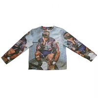 Pull décontracté pour homme ODM économique, élégant, en coton doux et respirant, collection printemps-automne, motif logo frontal