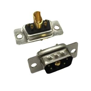 Conector D-SUB de 3W3 Tipo Copa con Pin Recto Dorado Hembra, Tipo Soldadura, para Cable de Alta Corriente, Fabricado en China - Product Image 1