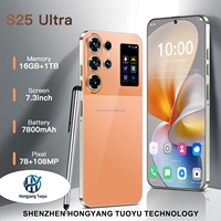Nouveau S25 Ultra 16G+1TB Android 15 Écran 7,3 Pouces Double Carte SIM Bandes 5G LTE Globales Téléphone Portable Plein Écran Caméra Arrière 108MP
