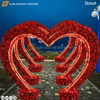 Éclairage de vacances extérieur Affichage de Noël commercial 3D Led Heart Arch Motif Light