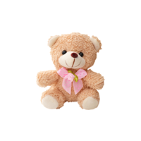 Lot de 4 mini-ours en peluche colorés, ours en peluche assortis avec nœuds roses pour les déstockages des dollar stores et des boutiques