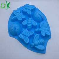 OKSILICOEN Bonbons Chocolat Moule 3D Stéréo Dessin Animé Insecte Mousse Gelée Cuisson Pudding Moule Silicone Résistant Aux Hautes Températures