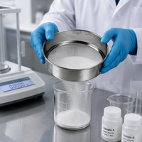 Saringan Uji Baja Tahan Karat dengan Jaring Halus untuk Analisis Laboratorium Bubuk Mikro dan Sampel Kecil.