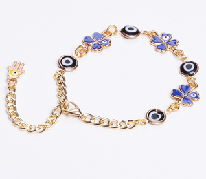 Pulsera de <span class=keywords><strong>la</strong></span> suerte con Ojo Azul malvado y <span class=keywords><strong>Hamsa</strong></span> para niña, venta al por mayor - Product Image 3