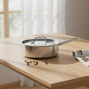 Casserole en acier inoxydable 304 à poignée unique, marmite classique de chef, faitout, casserole à sauce, durable, économe en énergie, finition facile à nettoyer, compatible tous feux - Product Image 4