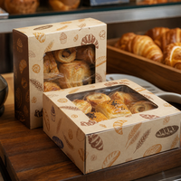 Boîte d'emballage pour boulangerie, structure pliable, carton recyclable, emballage en vrac pour desserts, commande en gros directe d'usine pour la vente au détail