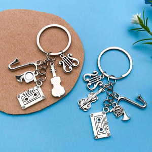 Porte-clés pour mélomane Porte-clés métallique pour violon Porte-clés inspiration pour instrument Orgue Guitare Partitions Piano Souffleur Cadeau pour musicien - Product Image 3