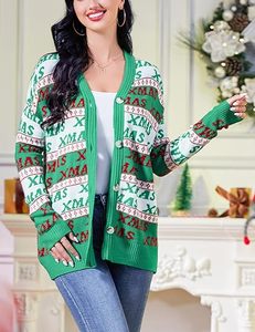 <span class=keywords><strong>Pull</strong></span> de Noël Offre Spéciale goutte épaule bouton acrylique col en v Cardigan renne drôle <span class=keywords><strong>pull</strong></span> de vacances moche - Product Image 6